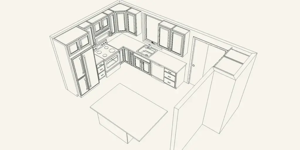 Plan drawing of the Kirkland kitchen