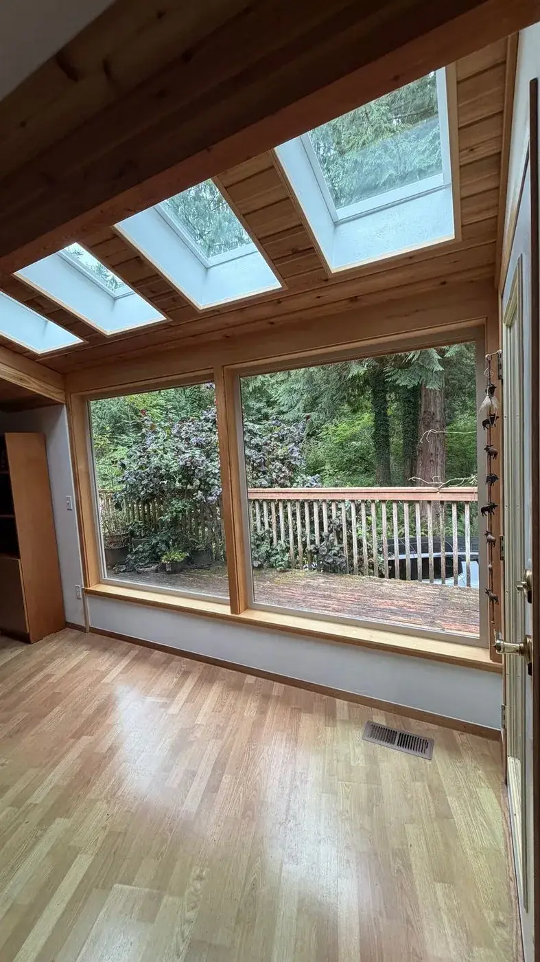 Bright addition with large windows