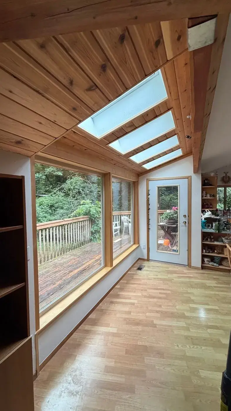 Inside a bright sunroom addition in Maple Valley