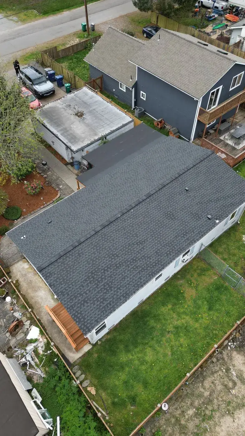 New roof on a West Seattle home from above
